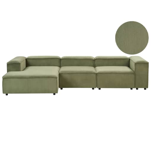 Sofa narożna prawostronna ARDAL Zielony Sztruks Prawostronny