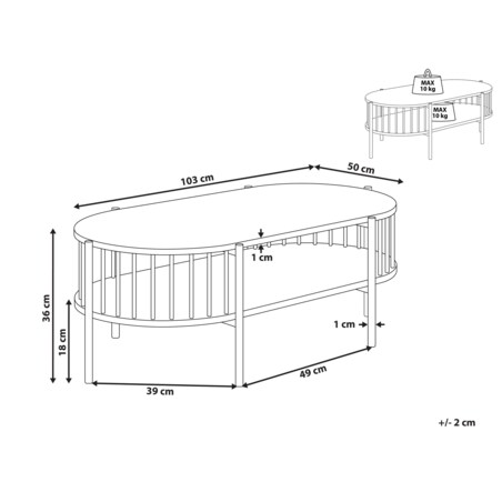 Stolik kawowy MDF Czarny OREANA