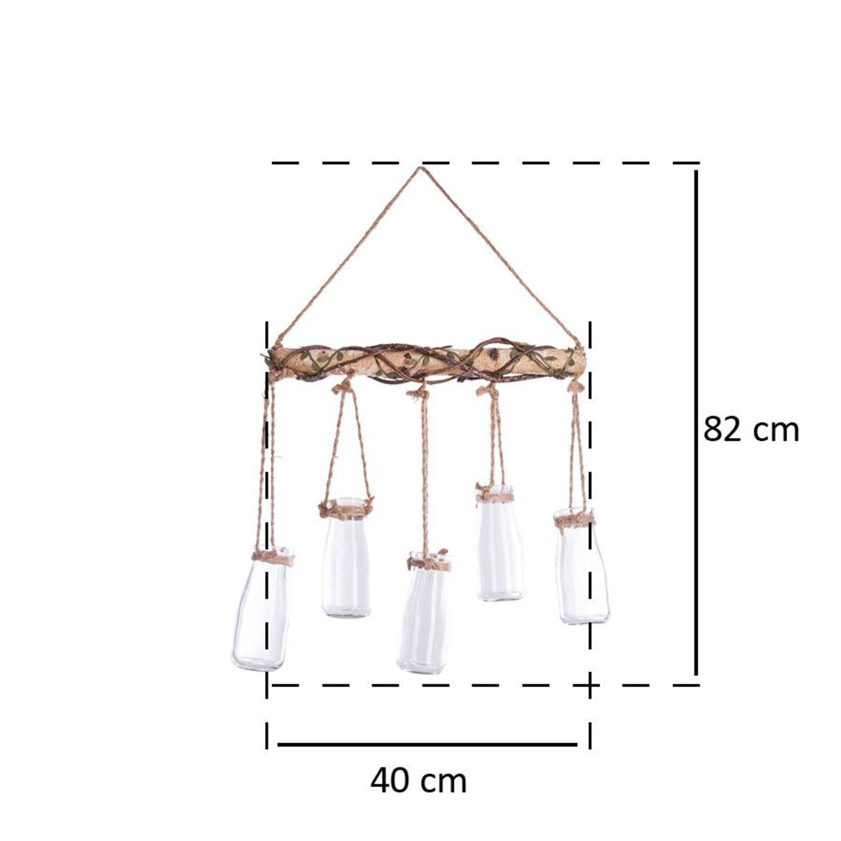 Zawieszka wielofunkcyjna ze szklanymi lampionami, dekorcja ścienna w stylu etno
