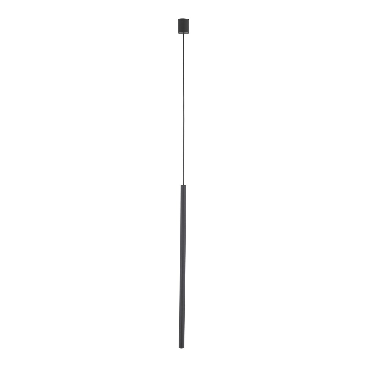 Lampa Wisząca Tk Lighting Ferro Czarna Ryflowana Metalowa Tuba Sopel Rurka 75Cm 1Xg9
