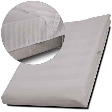 Prześcieradło bambusowe satyna bawełniana 220x260 Bamboo paski, szare