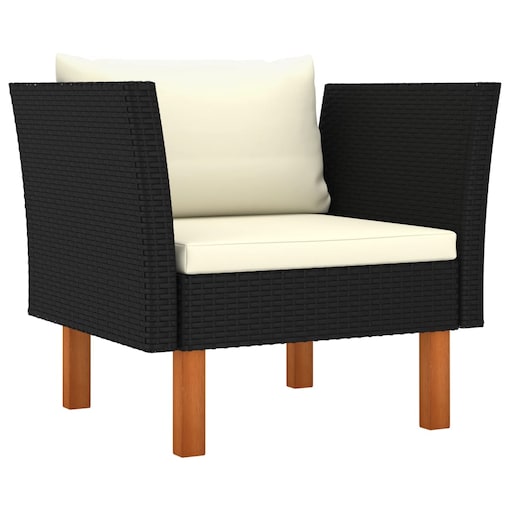 vidaXL Sofa ogrodowa, polirattan i lite drewno eukaliptusowe