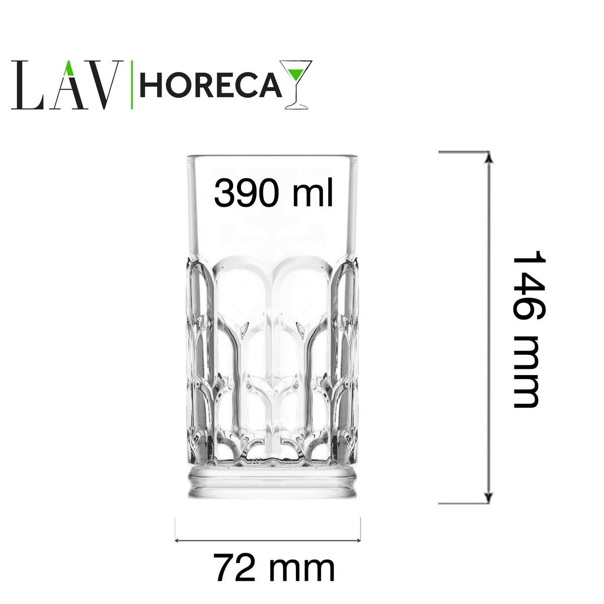 Szklanka wysoka Archie, 390ml, LAV