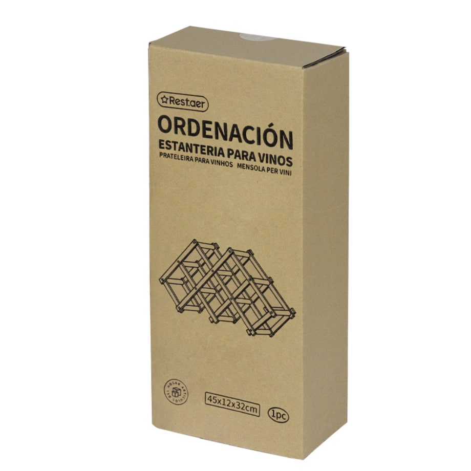 restaer dwupoziomowy drewniany stojak na wino 45x12x32 cm