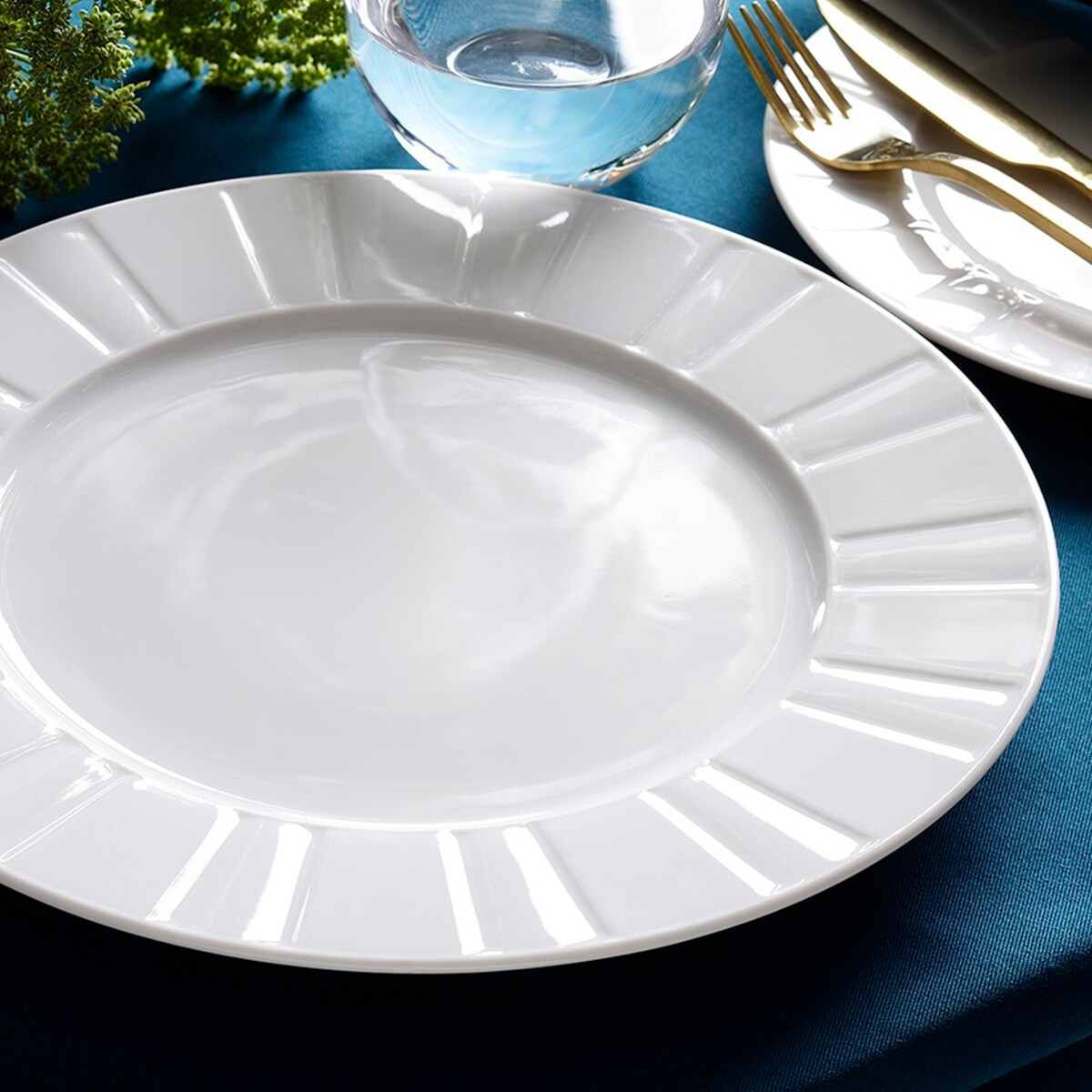 Talerz płytki 27 cm Oktawa biała 0001