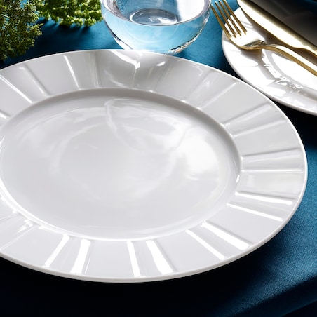 Talerz płytki 27 cm Oktawa biała 0001