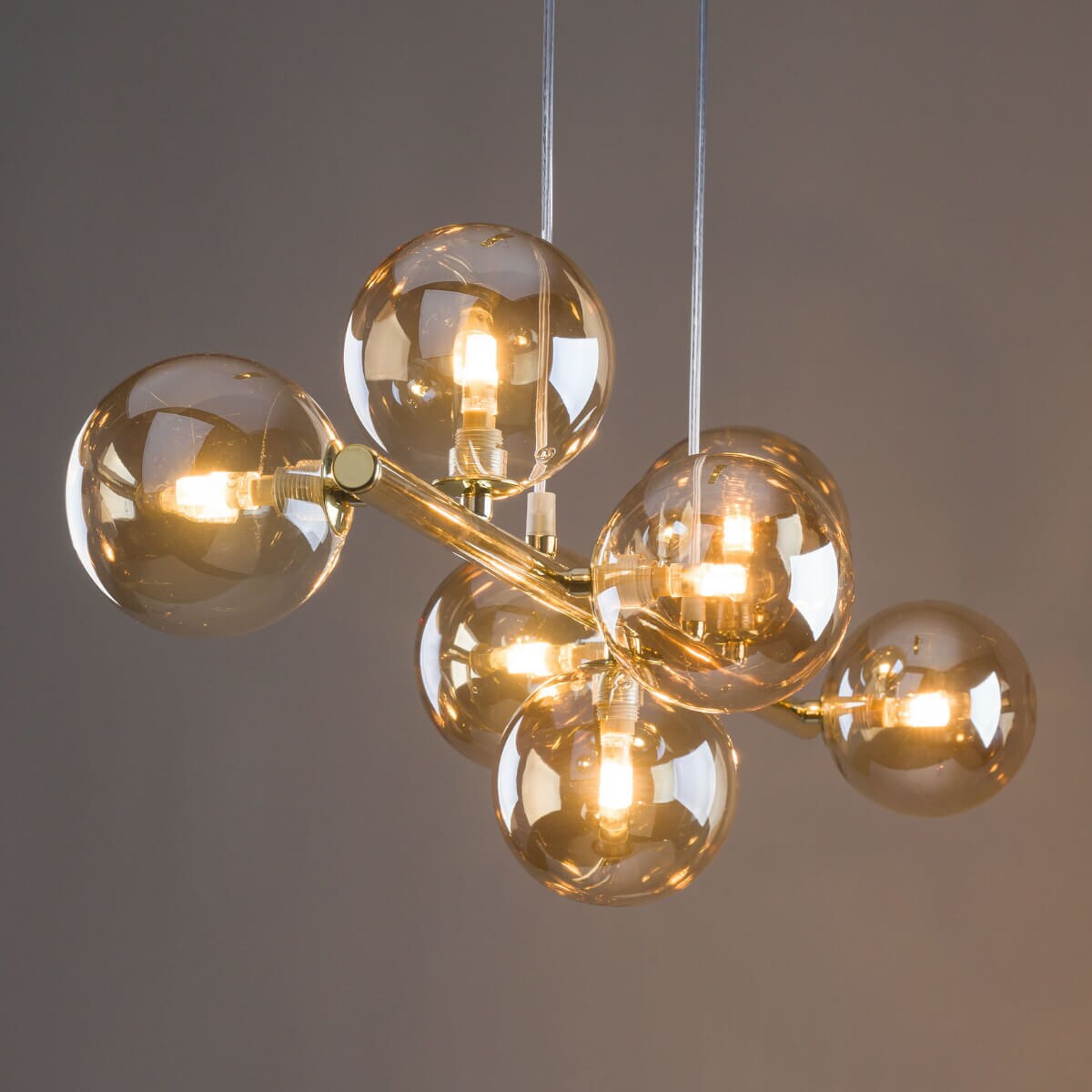 Jadalniana wisząca lampa ESTERA 5668 TK Lighting kule bursztynowe złote