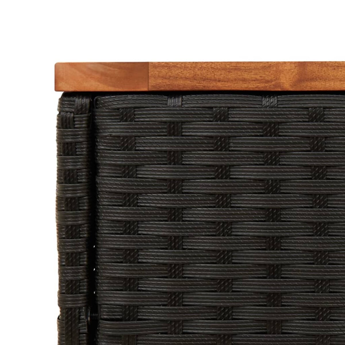 vidaXL Stolik ogrodowy z drewnianym blatem, czarny, 58x27,5x55 cm