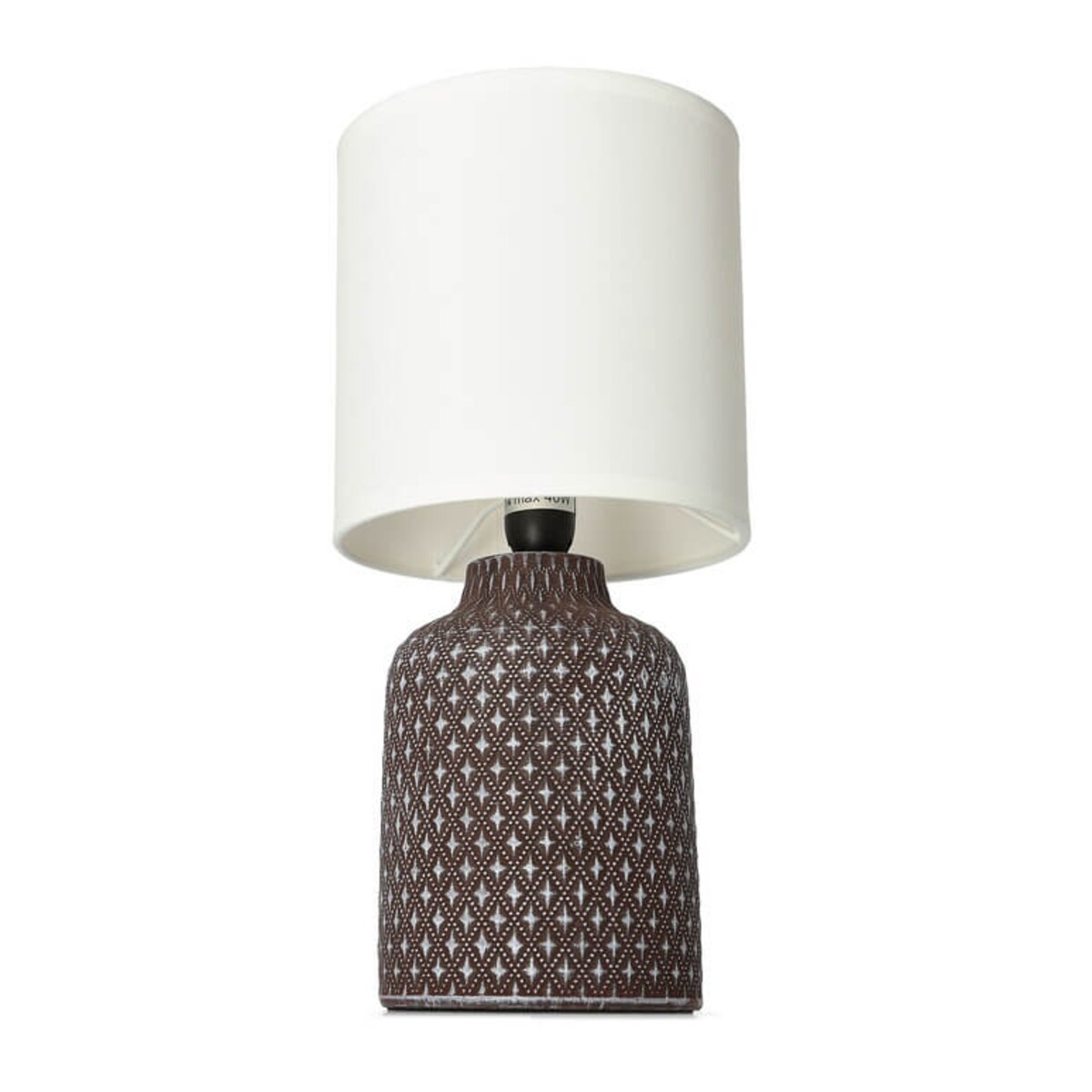 Abażurowa lampa stołowa Iner 41-79862 Candellux ceramika brązowa biała