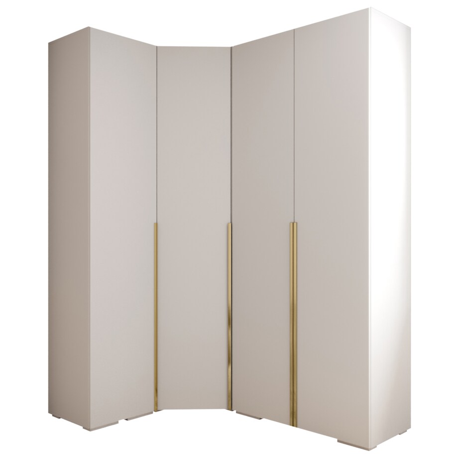 Garderoba wysoka do przedpokoju INOVA 1 Z3 biały+złoty