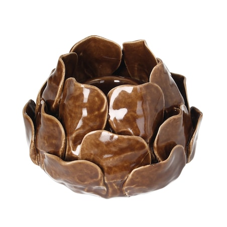 Świecznik Petalia dark brown 10 cm, 13x10 cm