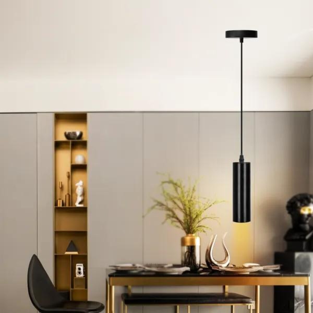 żelazna lampa wisząca czarna gu10