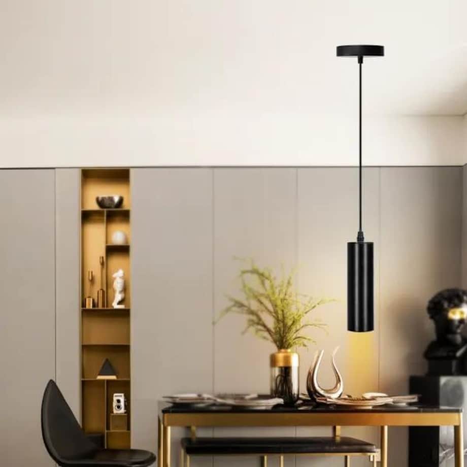 żelazna lampa wisząca czarna gu10