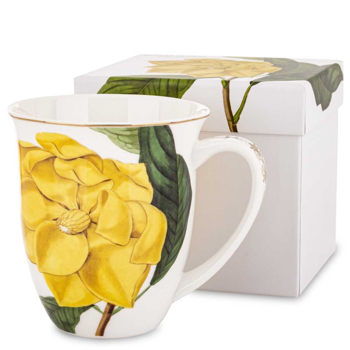 Kubek 450 ml porcelanowy 11x13x10 cm FLORECILLA żółty