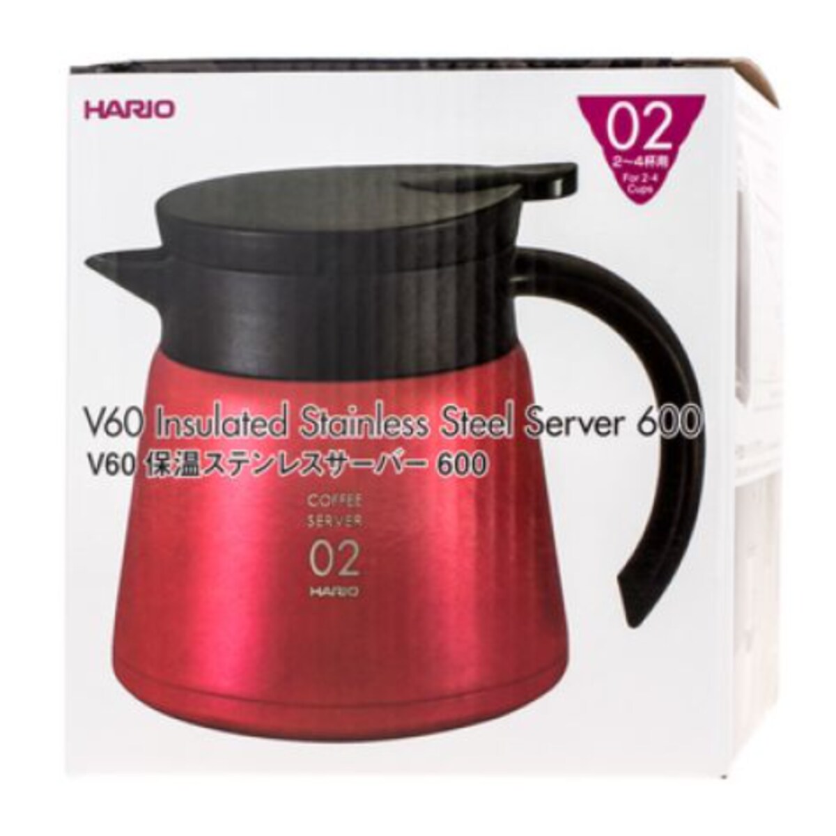 Dzbanek termiczny (czerwony) V60-02 Hario