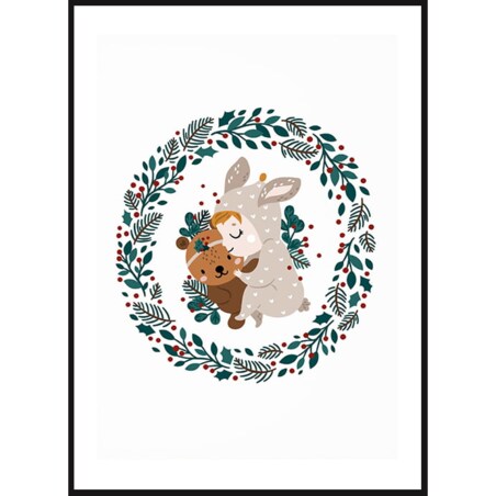 Poster Story, Plakat, Obraz - Wesoły Jelonek i Zajączek, wymiary 60 x 84 cm