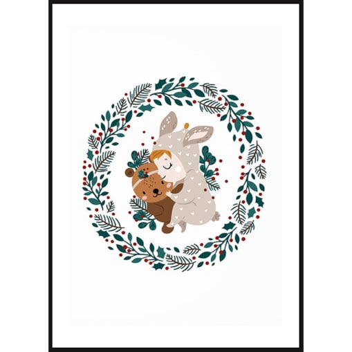Poster Story, Plakat, Obraz - Wesoły Jelonek i Zajączek, wymiary 60 x 84 cm