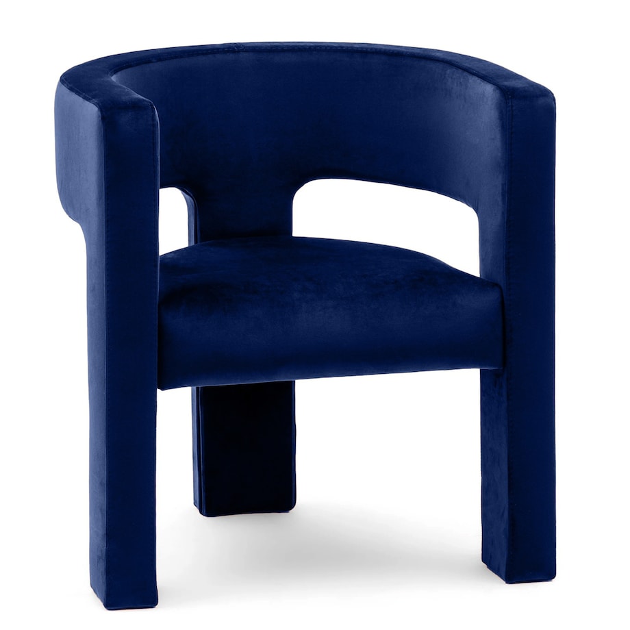 Fotel wypoczynkowy aksamitny granatowy Tiana