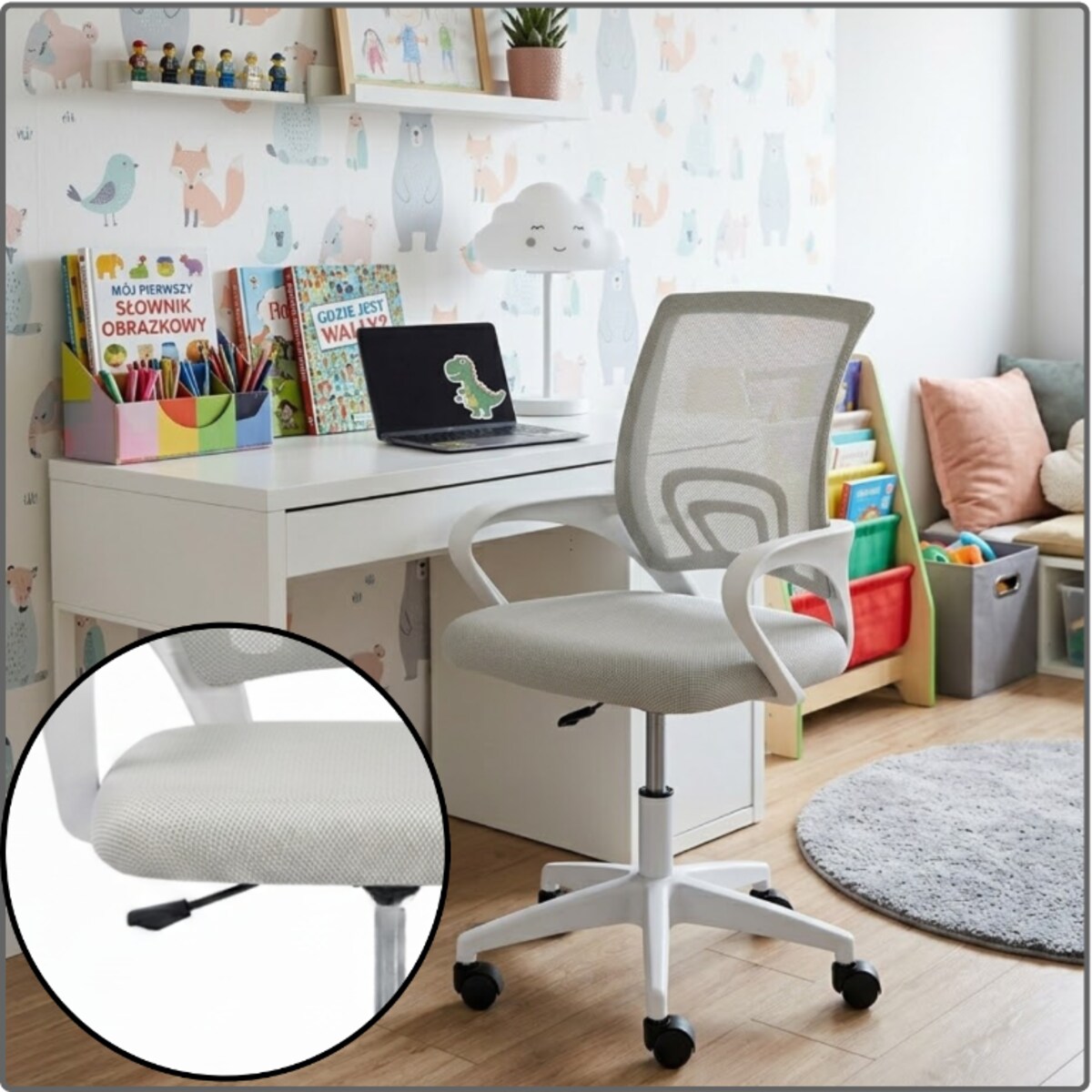 Krzesło biurowe fotel obrotowy Z30 regulowany ergonomiczny młodzieżowy