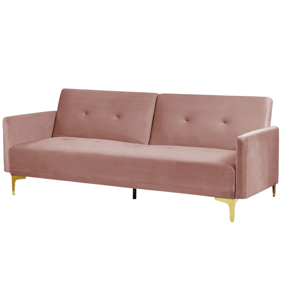 Sofa rozkładana welurowa różowa LUCAN