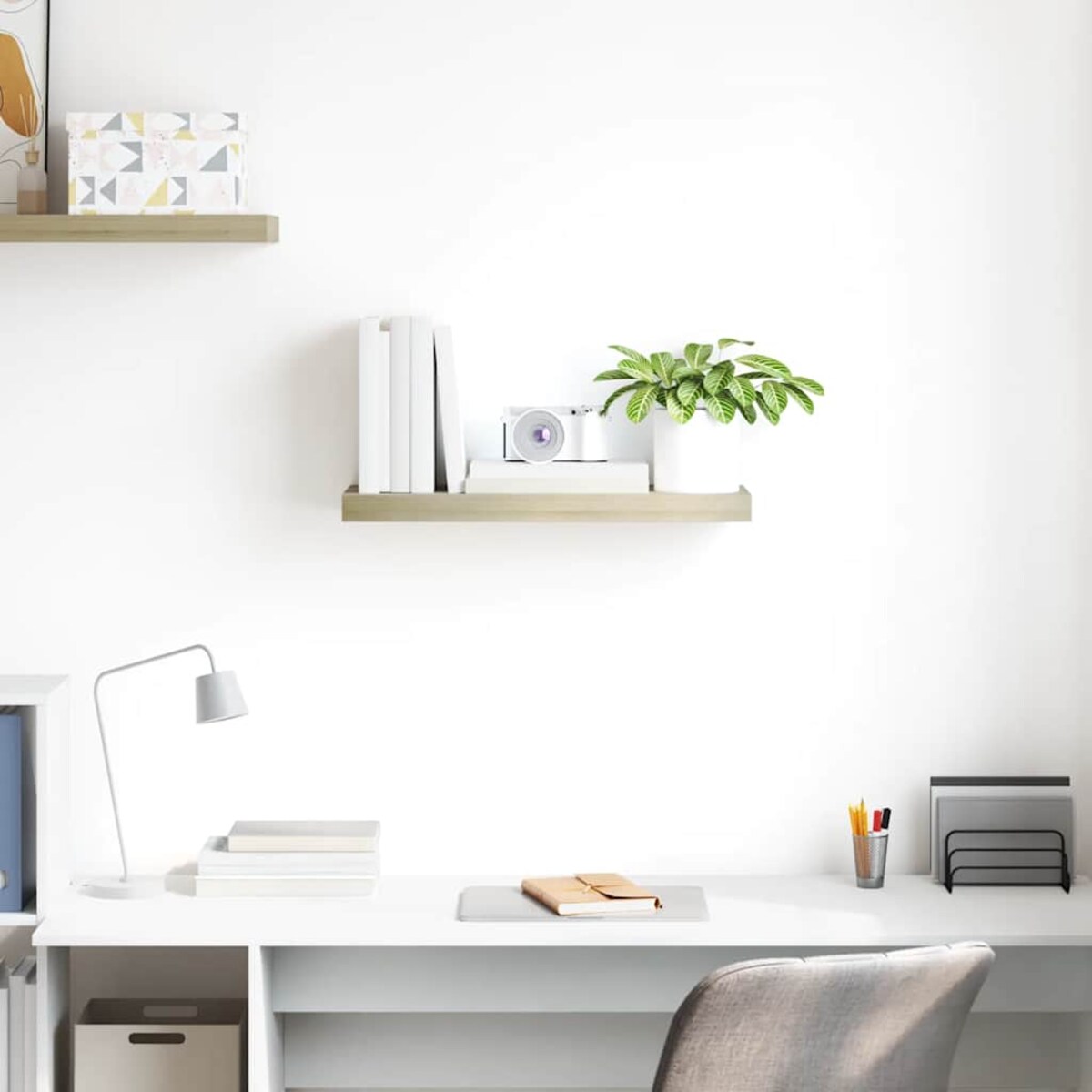 vidaXL Półka ścienna, kolor dębowy, 60x23,5x3,8 cm, MDF