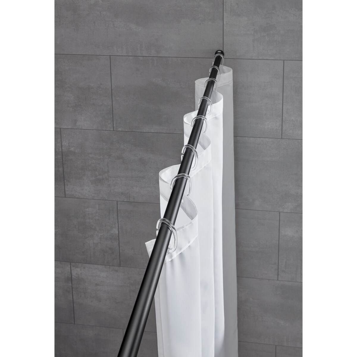 Kleine Wolke Drążek prysznicowy teleskopowy 21 mm 125-220 cm czarny mat aluminium uszlachetnione