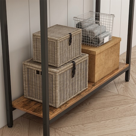 Konsola Stolik Regał Z Półką Loft Industrialny Rustykalny Brąz Szafka 100cm