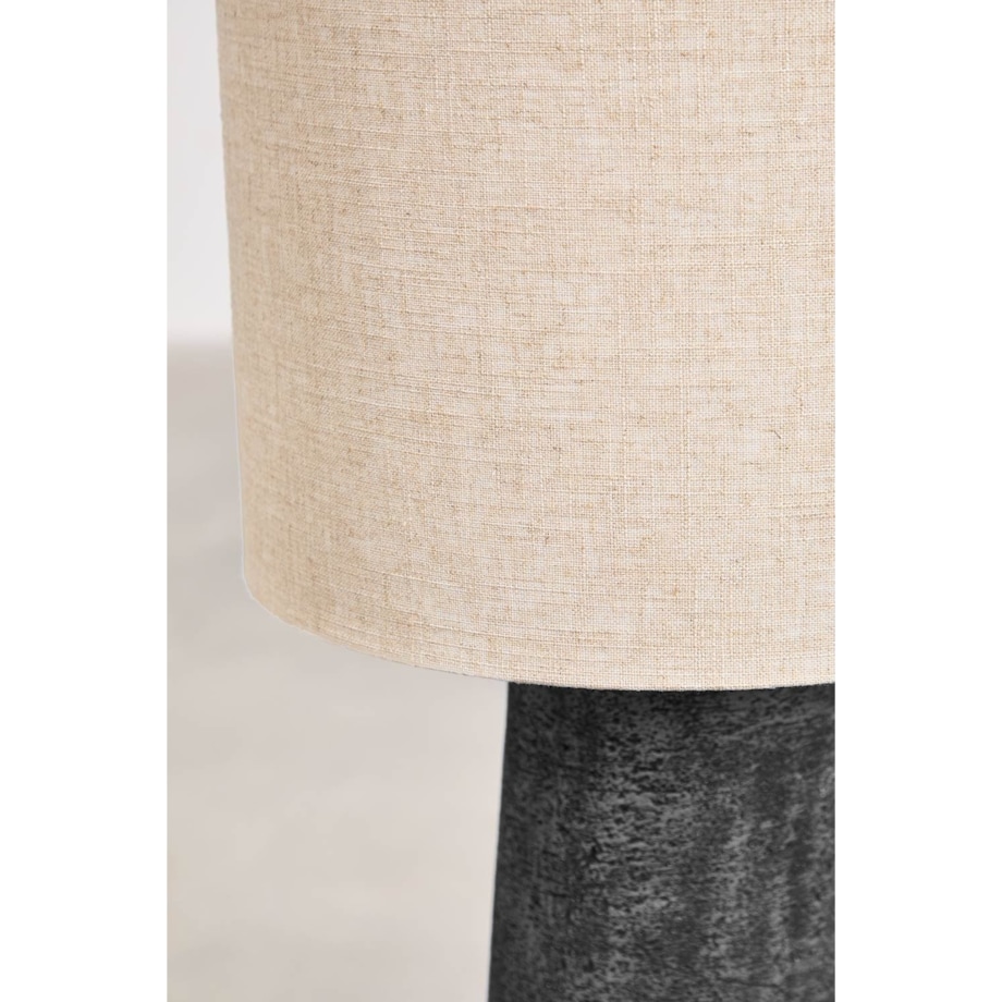 Lampa podłogowa Loana z lnu i włókna szklanego czarna 140 cm