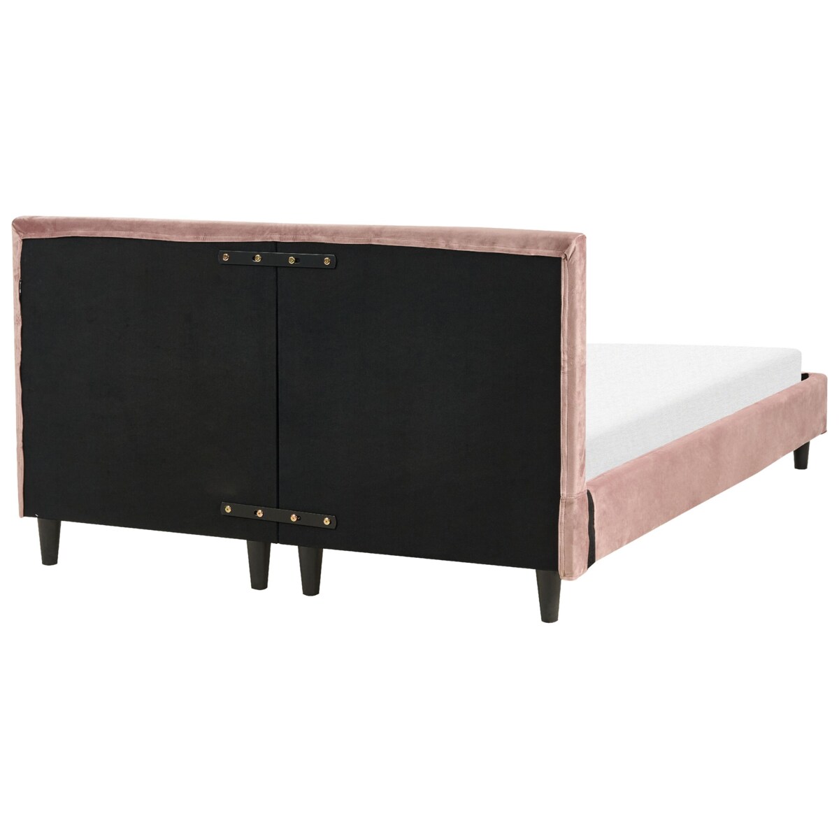 Łóżko welurowe 140 x 200 cm różowe FITOU