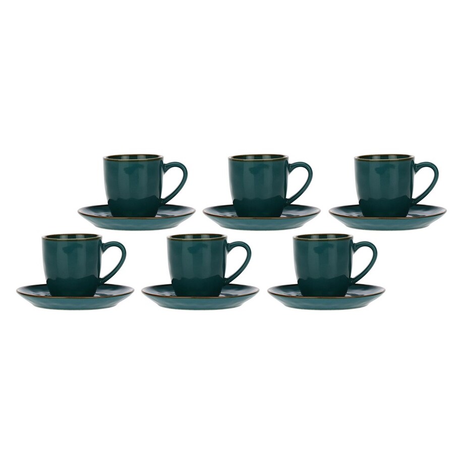 Zestaw 6 filiżanek do espresso Concerto Ottanio - Niebiesko-zielony, 90 ml