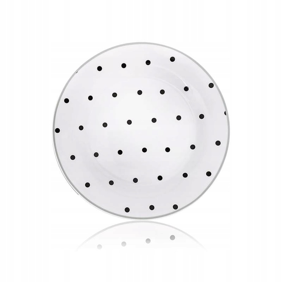 zestaw OBIADOWY 6 osób w KROPKI kropeczki 18 ele talerze jadalnia serwis