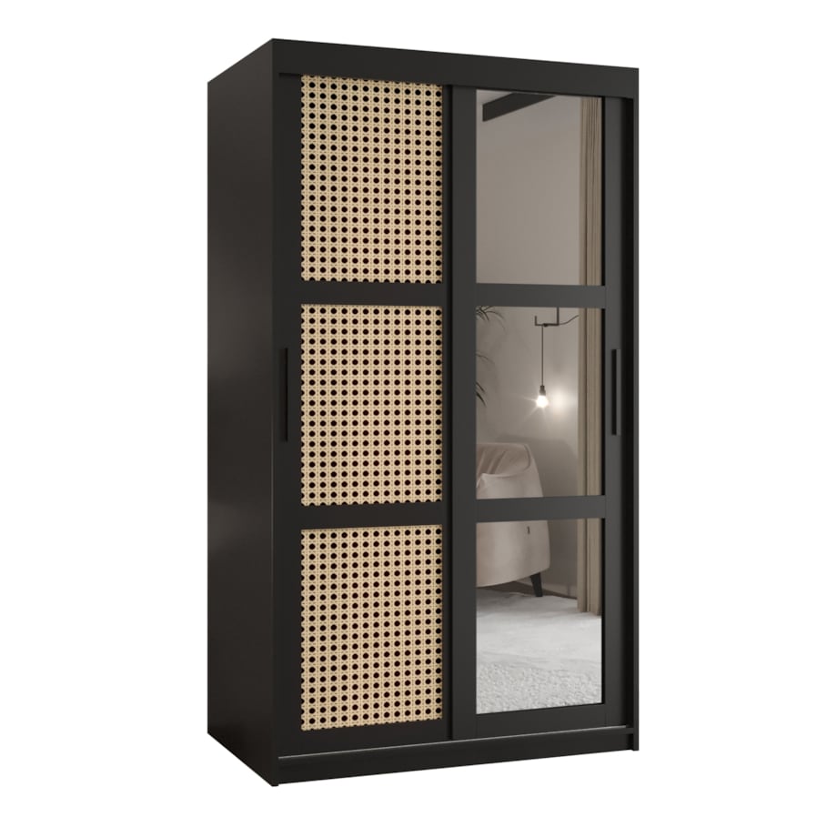 Szafa przesuwna Garderoba PLECIONKA WIEDEŃSKA 2 100 czarny