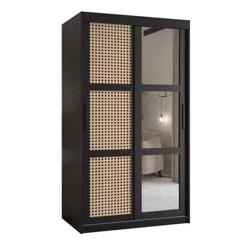 Szafa przesuwna Garderoba PLECIONKA WIEDEŃSKA 2 100 czarny