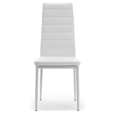 Zestaw 6 krzeseł FADO tapicerowane ekoskóra białe