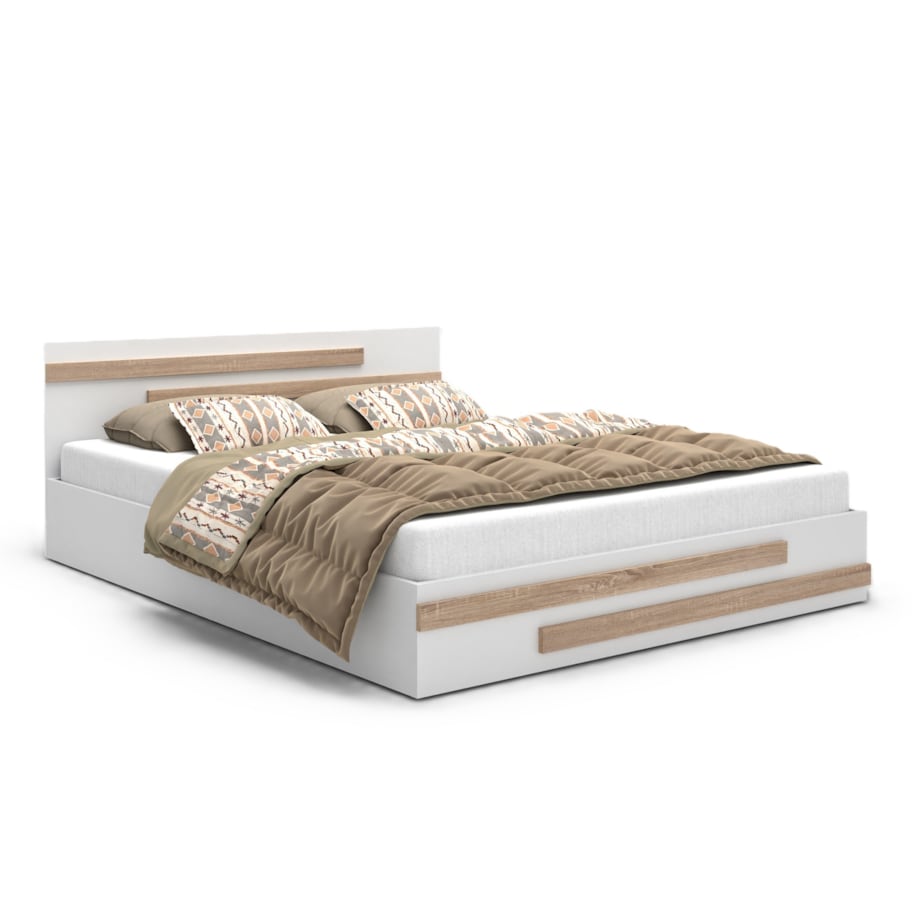 Łóżko do sypialni ALDO BETA 140x200 z płyty laminowanej - białe