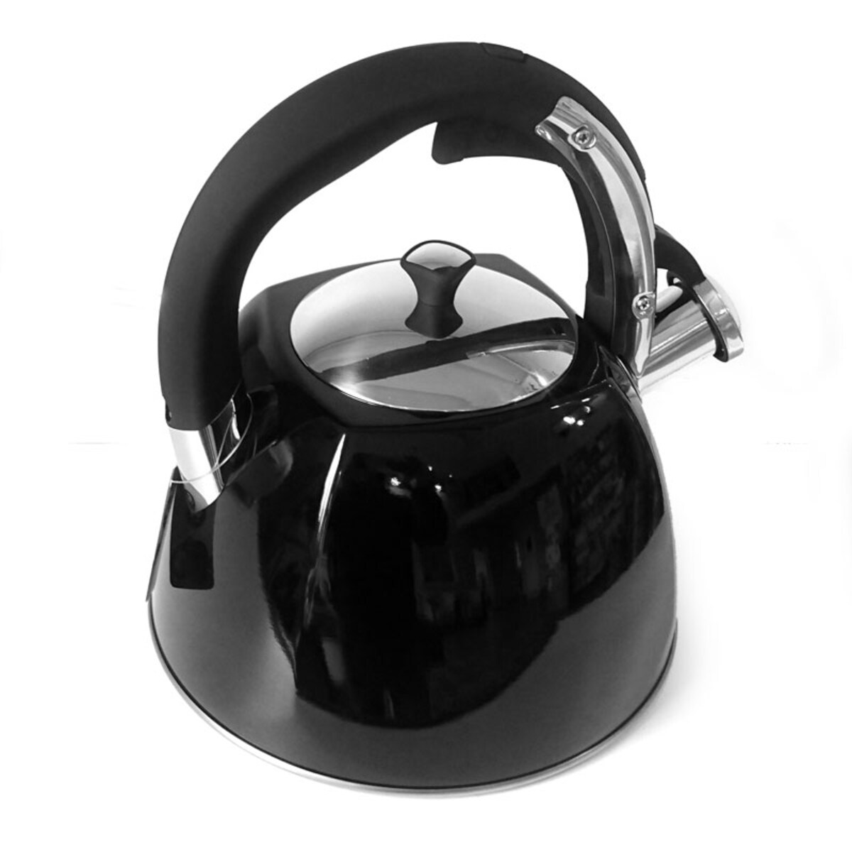 Czajnik stalowy z gwizdkiem 2.2L czarny połysk KLAUSBERG