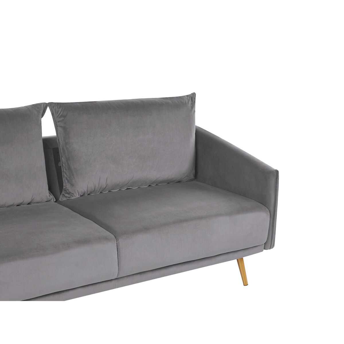 Komplet wypoczynkowy welurowy 5-osobowy szary MAURA