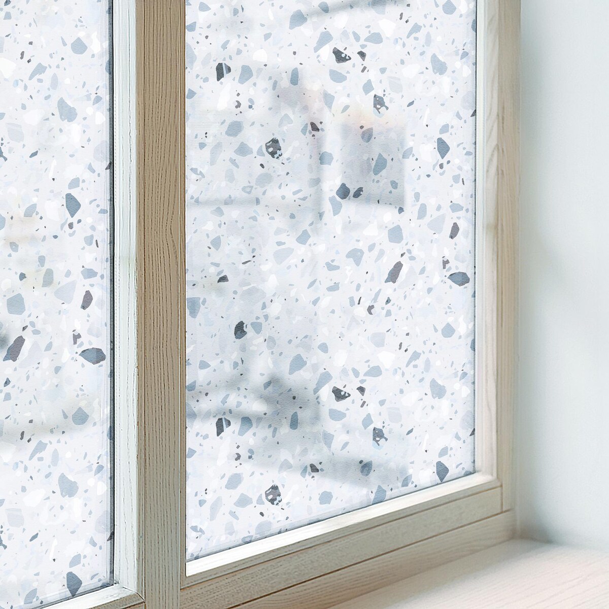 Okleina na szybę chroniąca prywatność - Elegancki wzór mozaiki w chłodnych odcieniach - 100x100 cm