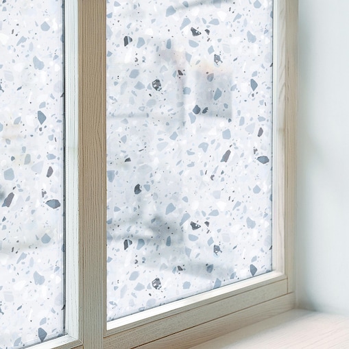 Okleina na szybę chroniąca prywatność - Elegancki wzór mozaiki w chłodnych odcieniach - 100x100 cm