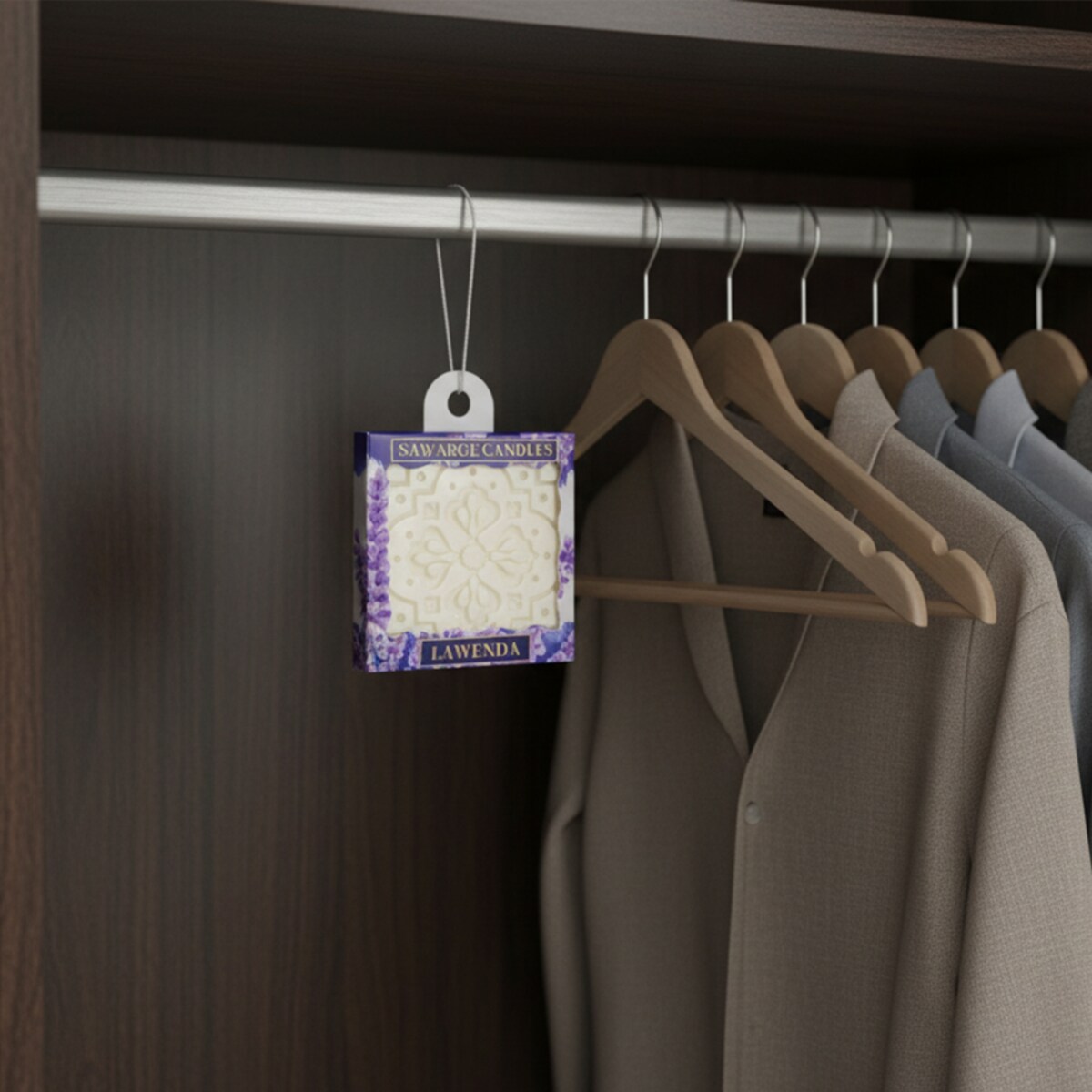 Zapachowa zawieszka do szafy wosk sojowy Lawenda