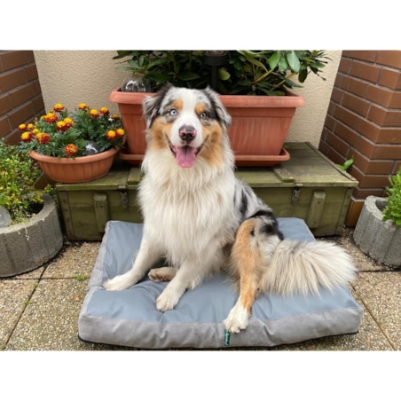 Legowisko materac dla psa z ekoskóry ENZO, 80x60 cm, Szary