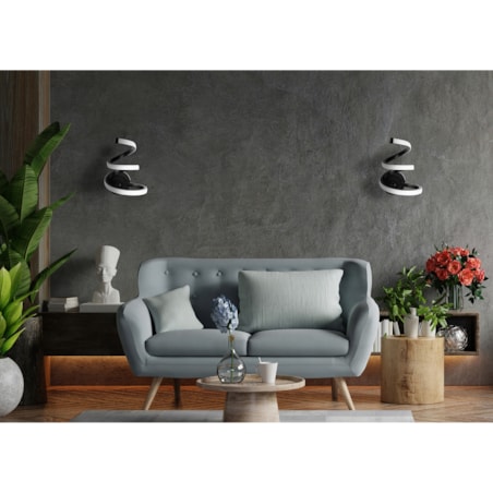 Lampa Ścienna Kinkiet Sprężynka Black Led Czarny