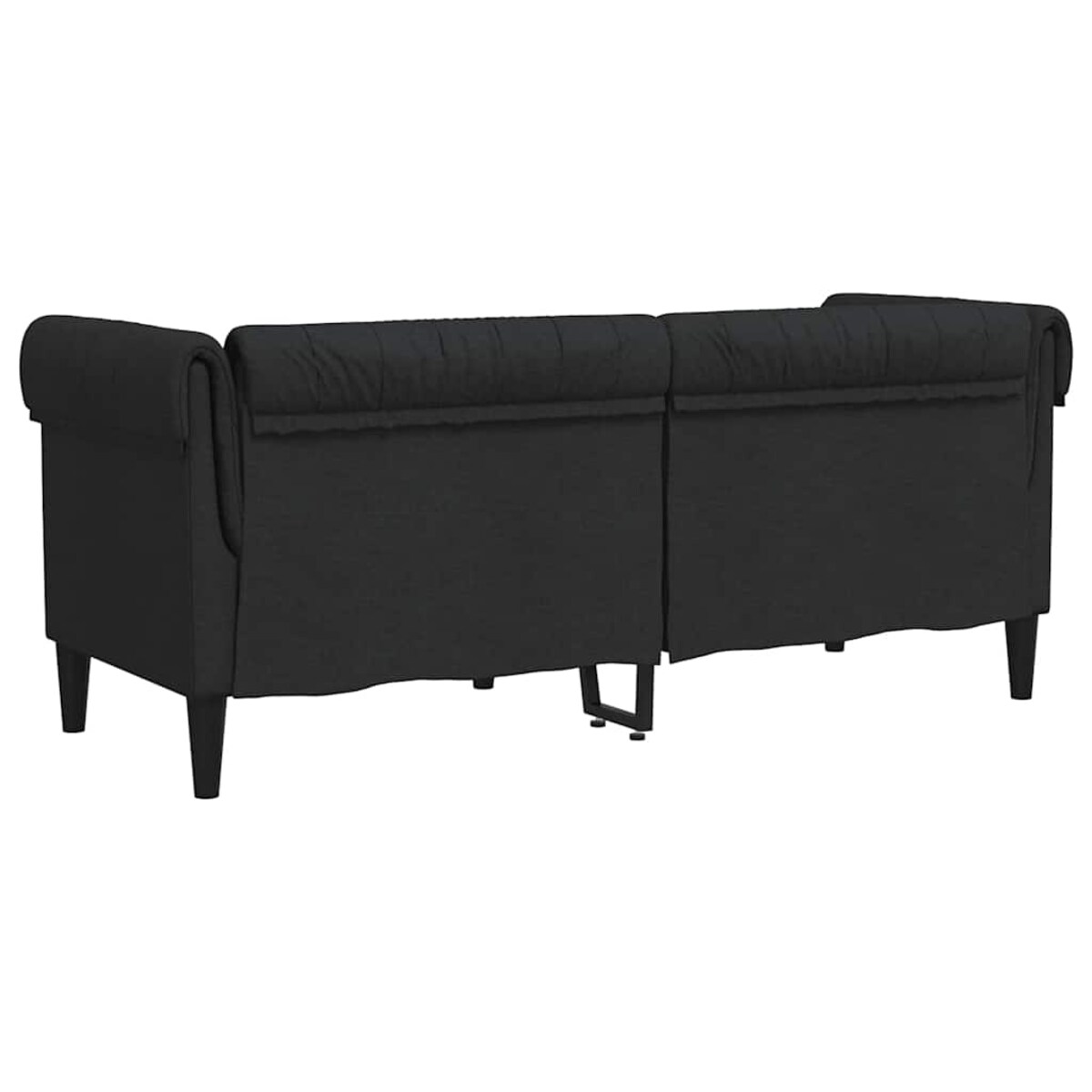 vidaXL Sofa Chesterfield, dwuosobowa, czarna, obita tkaniną