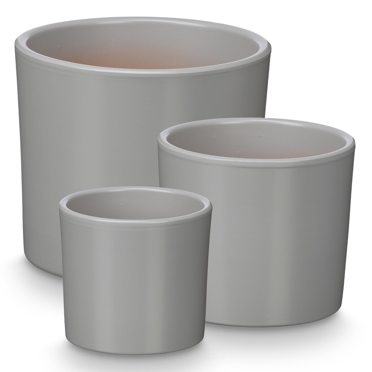Zestaw 3 doniczek ceramicznych Ø14, 17, 22 cm VASOS szare