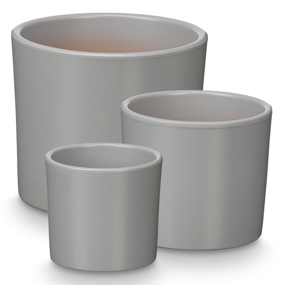 Zestaw 3 doniczek ceramicznych Ø14, 17, 22 cm VASOS szare