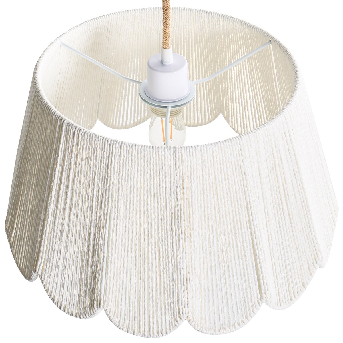 Lampa wisząca SEBAKWE Papierowa plecionka Jasnobeżowy
