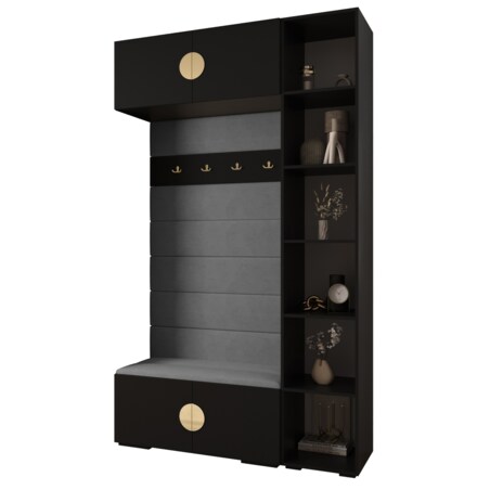 Garderoba do przedpokoju INOVA 4 Z20 czarny+złoty+manila16