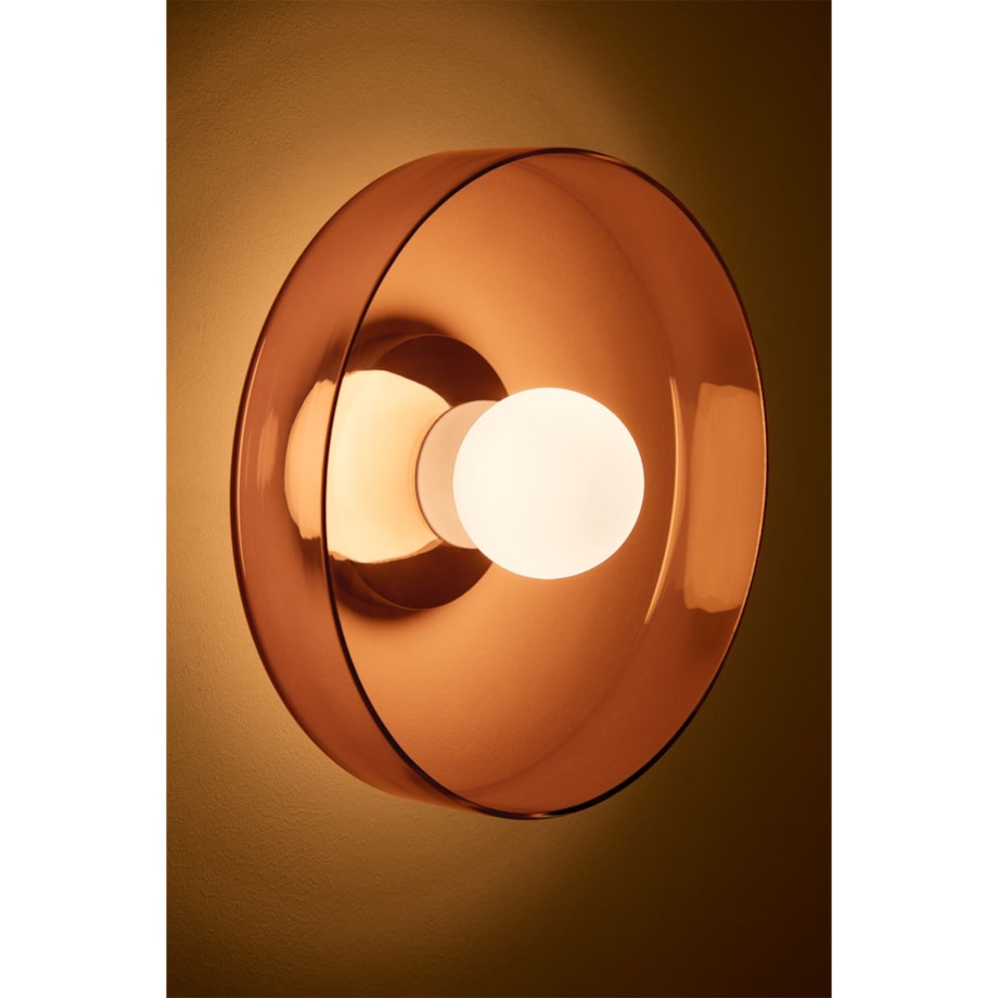 Kinkiet szklany Jaxal różowy Ø35 cm