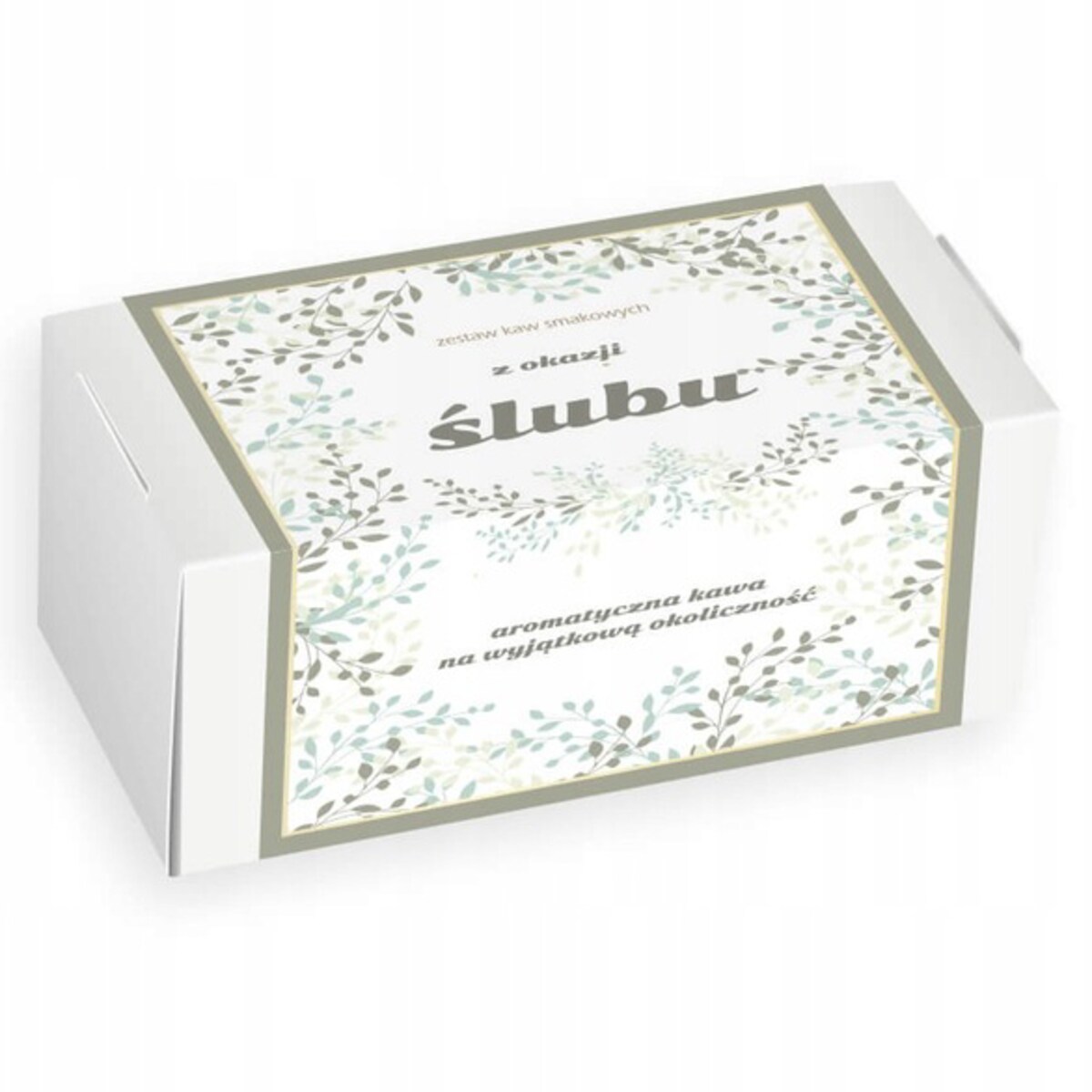 Duży zestaw aromatycznych kaw mielonych z okazji ŚLUBU WESELA 20 różnych smaków - box prezentowy upominkowy dla pary młodej nowożeńców na prezent upominek