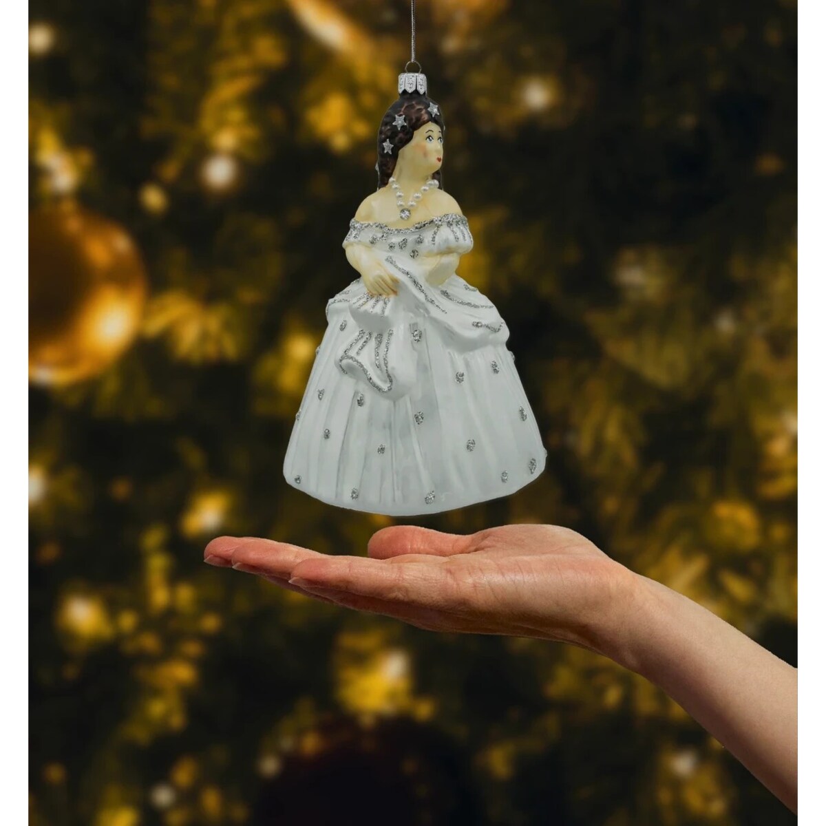 Bombka choinkowa: Dama w białej sukni